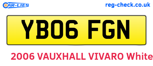 YB06FGN are the vehicle registration plates.