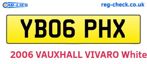 YB06PHX are the vehicle registration plates.