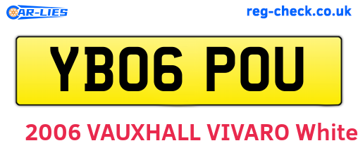 YB06POU are the vehicle registration plates.