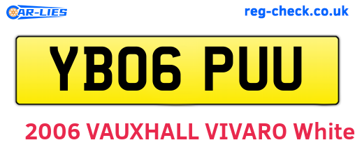 YB06PUU are the vehicle registration plates.