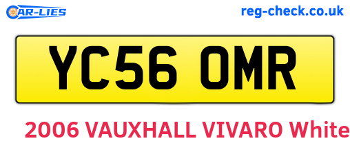 YC56OMR are the vehicle registration plates.