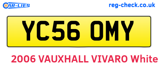 YC56OMY are the vehicle registration plates.