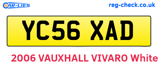 YC56XAD are the vehicle registration plates.