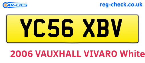 YC56XBV are the vehicle registration plates.