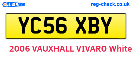 YC56XBY are the vehicle registration plates.