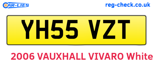 YH55VZT are the vehicle registration plates.
