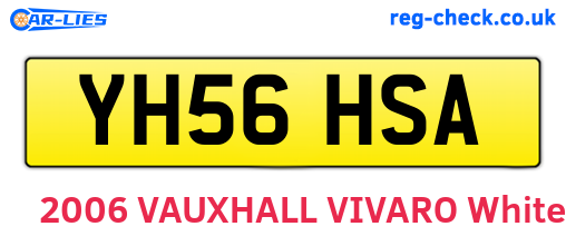 YH56HSA are the vehicle registration plates.