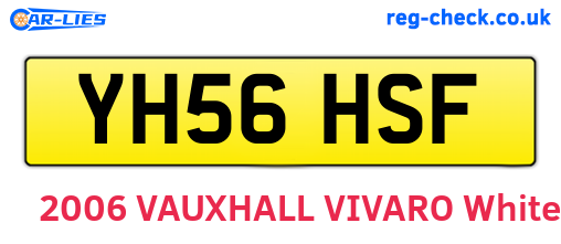 YH56HSF are the vehicle registration plates.