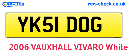 YK51DOG are the vehicle registration plates.