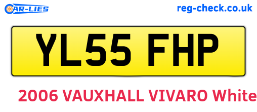 YL55FHP are the vehicle registration plates.