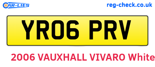 YR06PRV are the vehicle registration plates.