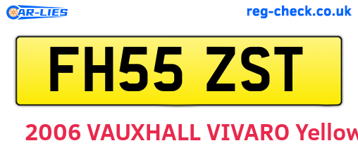 FH55ZST are the vehicle registration plates.
