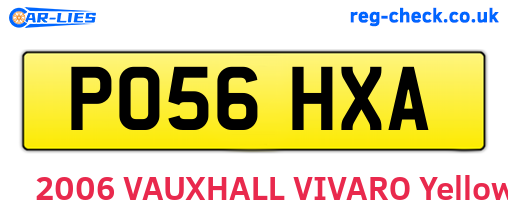 PO56HXA are the vehicle registration plates.