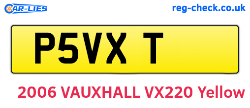P5VXT are the vehicle registration plates.