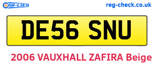 DE56SNU are the vehicle registration plates.