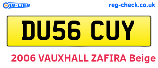 DU56CUY are the vehicle registration plates.