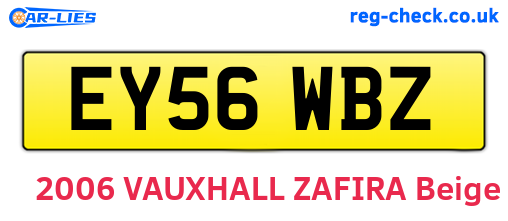 EY56WBZ are the vehicle registration plates.