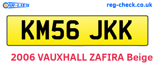 KM56JKK are the vehicle registration plates.