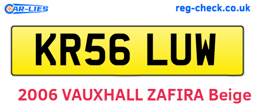 KR56LUW are the vehicle registration plates.