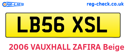LB56XSL are the vehicle registration plates.