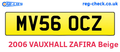 MV56OCZ are the vehicle registration plates.