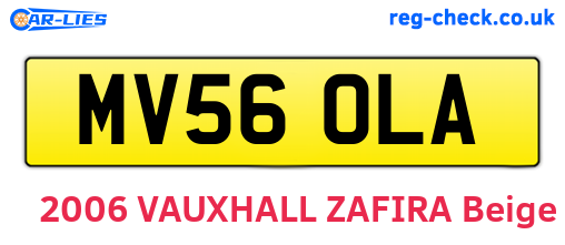 MV56OLA are the vehicle registration plates.