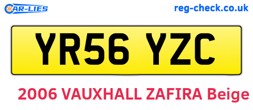 YR56YZC are the vehicle registration plates.