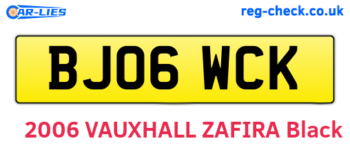 BJ06WCK are the vehicle registration plates.
