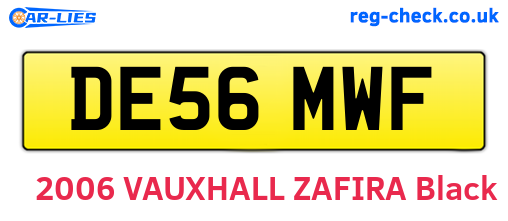 DE56MWF are the vehicle registration plates.