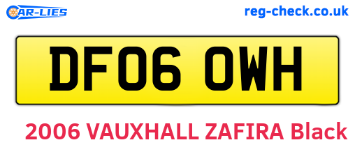 DF06OWH are the vehicle registration plates.