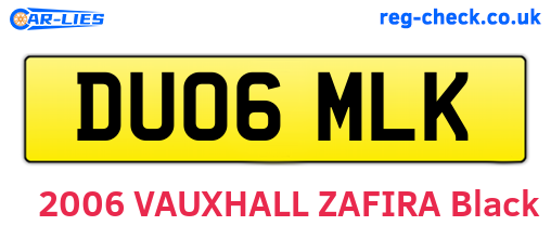 DU06MLK are the vehicle registration plates.