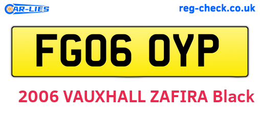 FG06OYP are the vehicle registration plates.