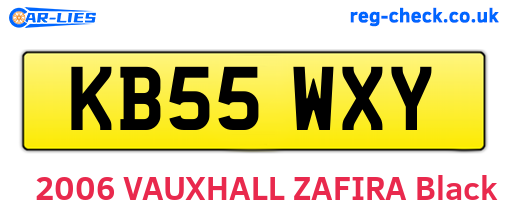 KB55WXY are the vehicle registration plates.