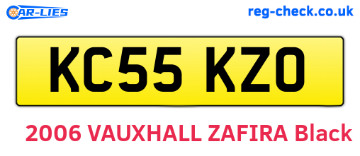 KC55KZO are the vehicle registration plates.