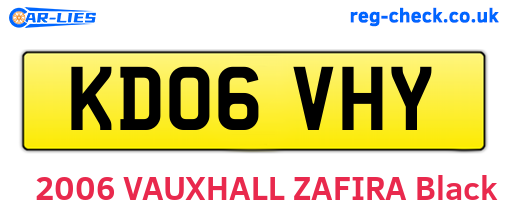 KD06VHY are the vehicle registration plates.