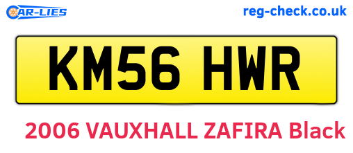 KM56HWR are the vehicle registration plates.