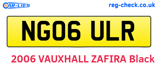 NG06ULR are the vehicle registration plates.