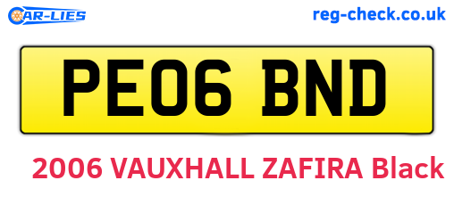 PE06BND are the vehicle registration plates.