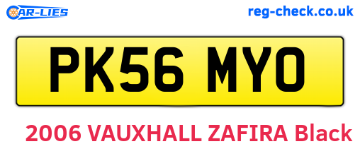 PK56MYO are the vehicle registration plates.