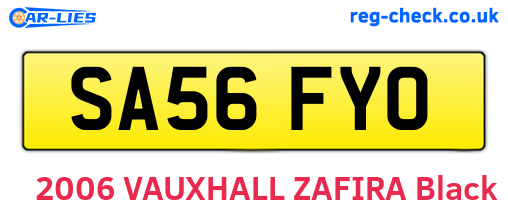 SA56FYO are the vehicle registration plates.