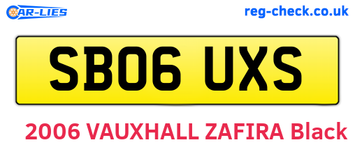 SB06UXS are the vehicle registration plates.