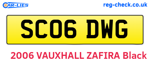 SC06DWG are the vehicle registration plates.