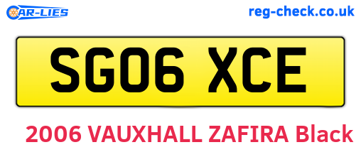 SG06XCE are the vehicle registration plates.