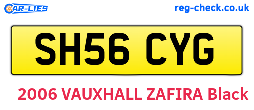 SH56CYG are the vehicle registration plates.
