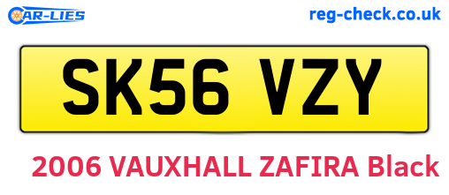 SK56VZY are the vehicle registration plates.