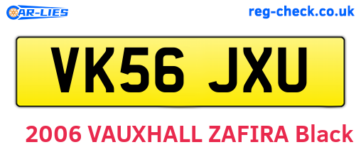 VK56JXU are the vehicle registration plates.