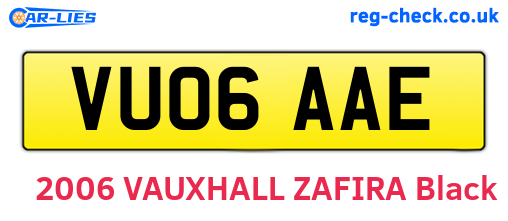 VU06AAE are the vehicle registration plates.