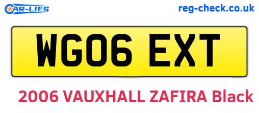 WG06EXT are the vehicle registration plates.