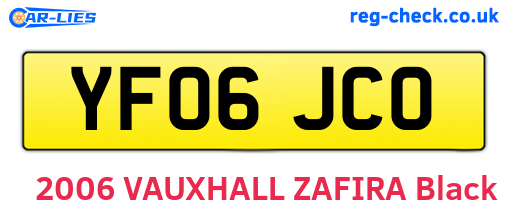 YF06JCO are the vehicle registration plates.