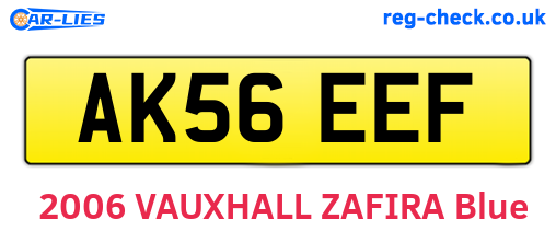 AK56EEF are the vehicle registration plates.